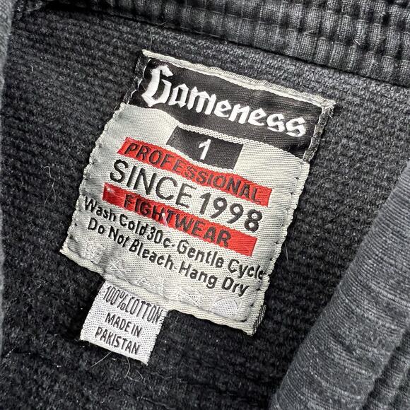 Gameness Gi Top Kids Size 1 Black BJJ Jiujitsu Grappling Active Unisex - Picture 9 of 15